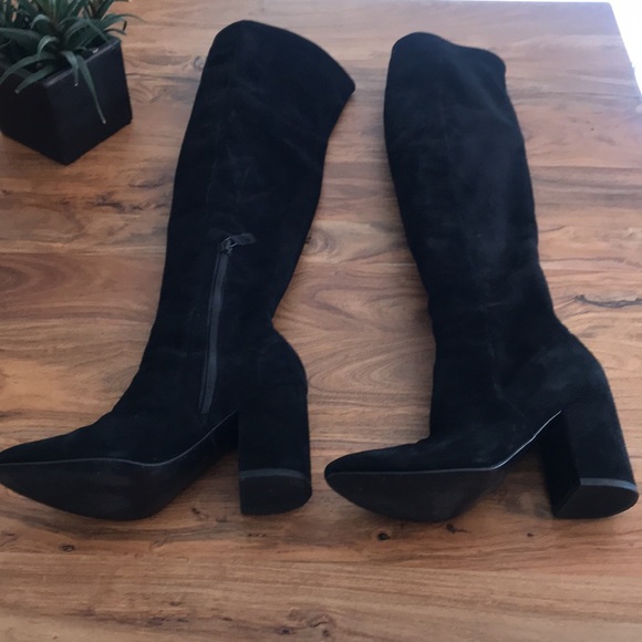 Host Pick ❤️ Cole Haan Black Suede Over the Knee Boots Size 7 - Picture 3 of 16